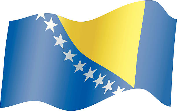 Bosnia and Herzegovina Flag vector art illustration