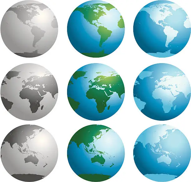 Vector illustration of Globes - Vector