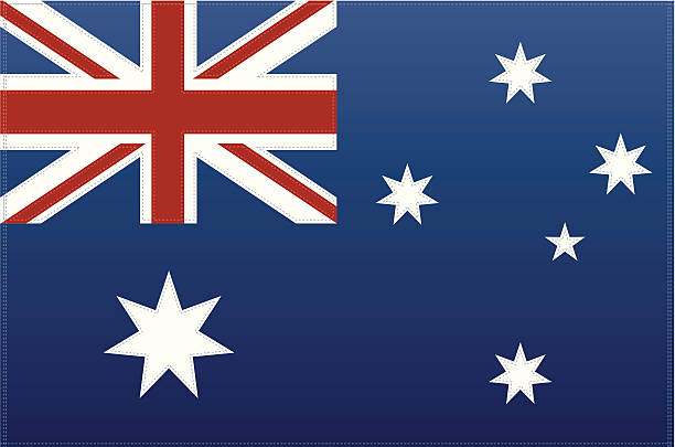 flaga australii (wektor - stitchflag stock illustrations