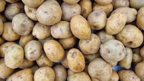 istock Fresh organic whole potatoes. 1650259182