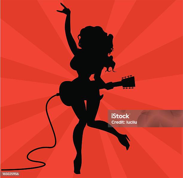 Rock Lady Stock Vektor Art und mehr Bilder von Anatomie - Anatomie, Biomedizinische Illustration, Gitarre