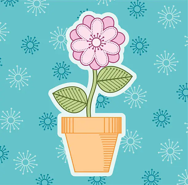 Vector illustration of flower pot