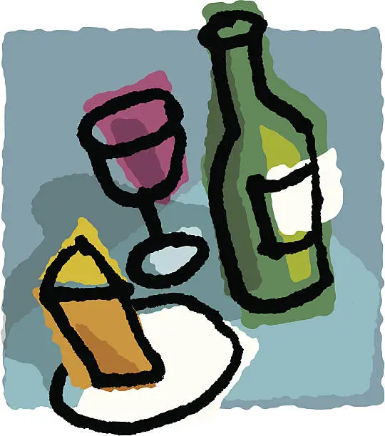 Vector illustration of wine sketch