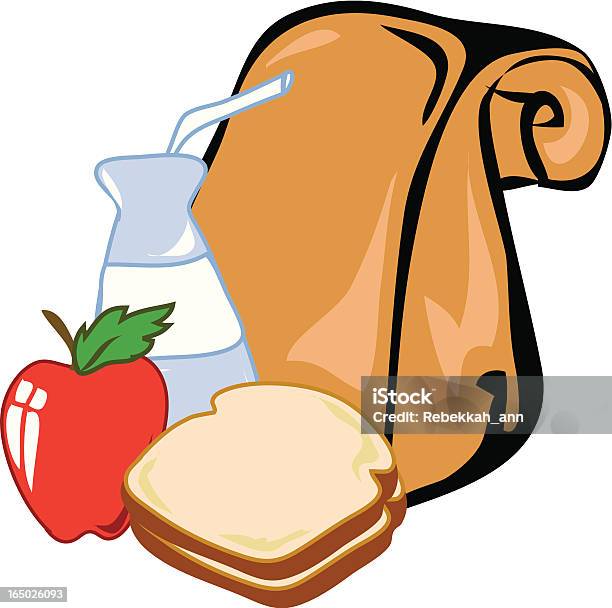 Almoço - Arte vetorial de stock e mais imagens de Almoço - Almoço, Castanho, Comida e Bebida