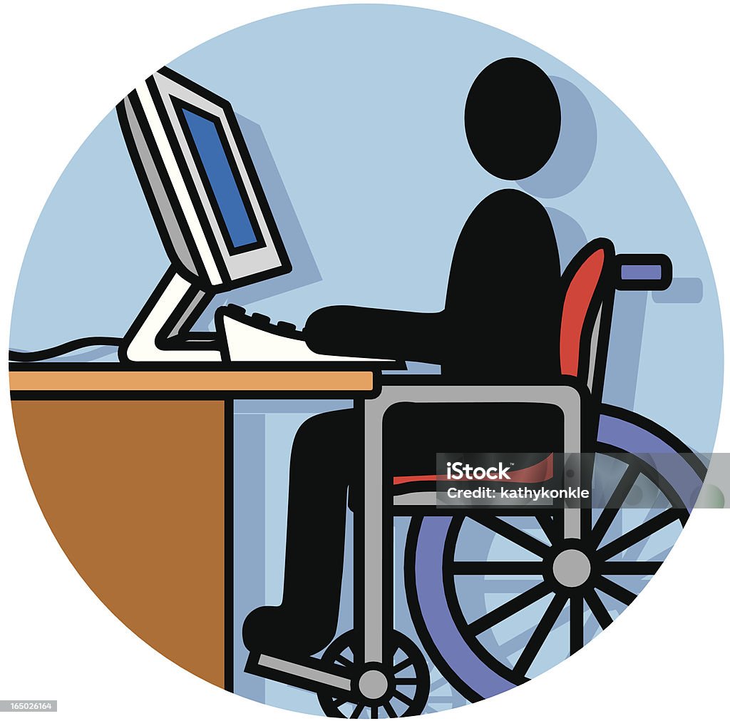 Сотрудника значок для инвалидной коляски - Векторная графика Инвалидное кресло роялти-фри