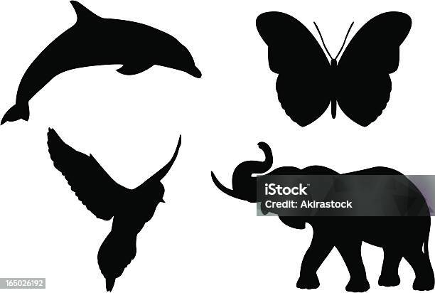 Simple Animals Shapes Stock Illustration - Download Image Now - Butterfly -  Insect, Dolphin, Cut Out - iStock