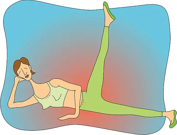 Vector illustration of Pilates: Leg lift
