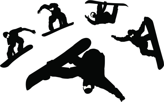 Vector Illustration of snowboarders. EPS v.8 and jpeg