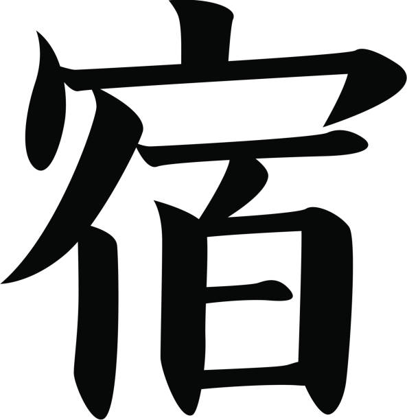 vector - Japanese Kanji character HOTEL, INN vector file. included .ai .pdf .eps files in zip. kanji symbols stock illustrations