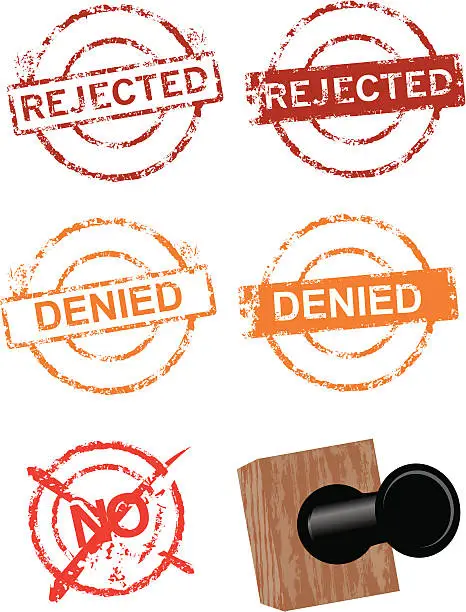 Vector illustration of rejected denied stamps vector