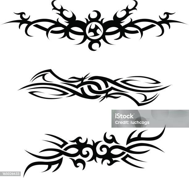 Vetores de Tatuagens Tribal 1 e mais imagens de Arte e Artesanato - Assunto - Arte e Artesanato - Assunto, Clip Art, Cor Preta