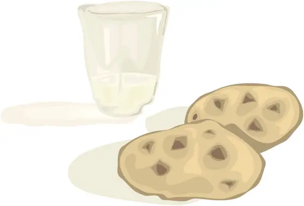 Vector illustration of Milk and Cookies