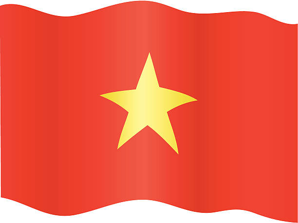 Vietnam Flag vector art illustration