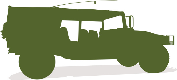 Silhouette of an Army Humvee