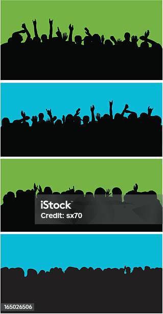 Ilustración de Concert Crowd Vector y más Vectores Libres de Derechos de Acontecimiento - Acontecimiento, Adulto, Alegre