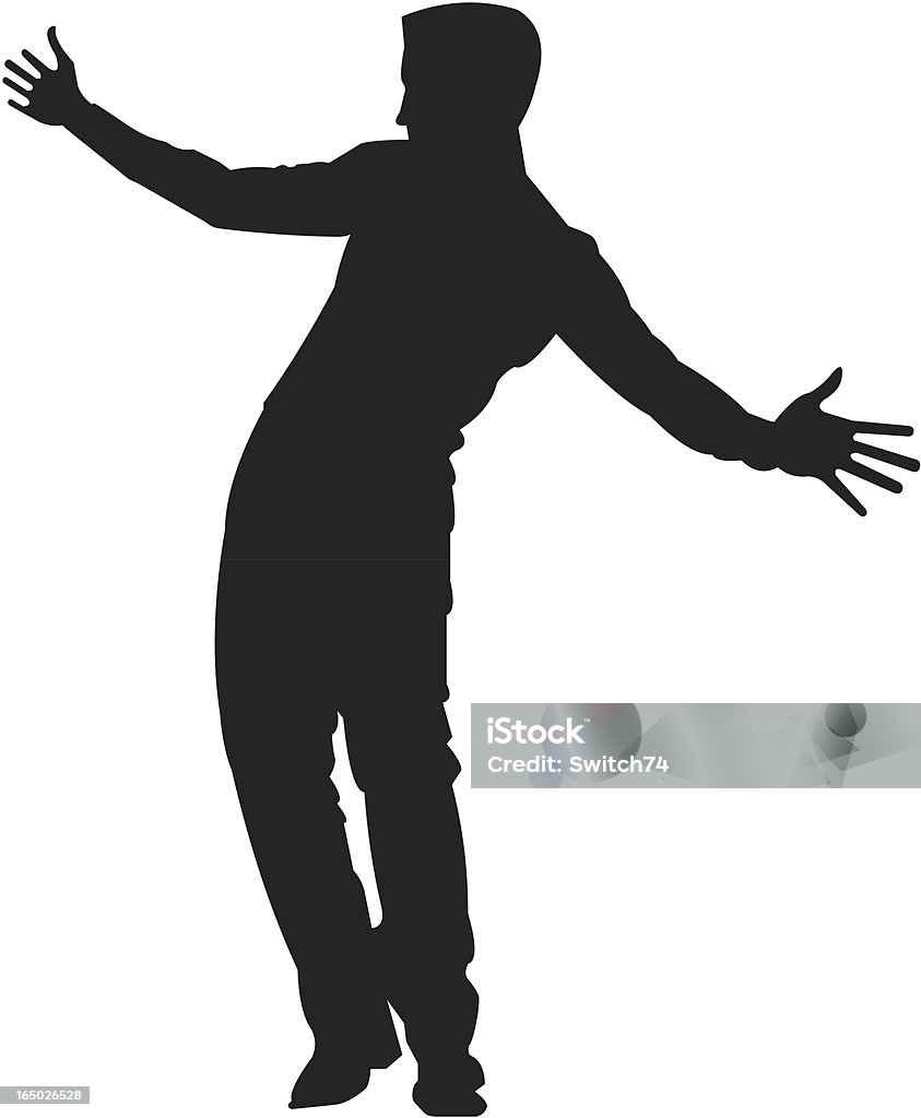silhouette eines Mannes 06 - Lizenzfrei Disco-Tanz Vektorgrafik