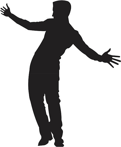 silhouette di un uomo 06 - illustrazione arte vettoriale