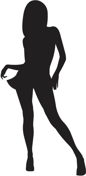 silhouette di una donna 04 - illustrazione arte vettoriale