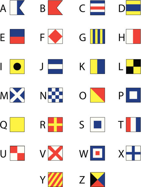 Nautical Flags Alphabet vector art illustration