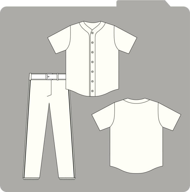 ilustrații de stoc cu baseball uniforma șablon - echipament de baseball