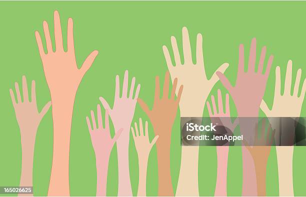 Vetores de Mãos Para Cima e mais imagens de Grupo Multiétnico - Grupo Multiétnico, Questionário, Solução