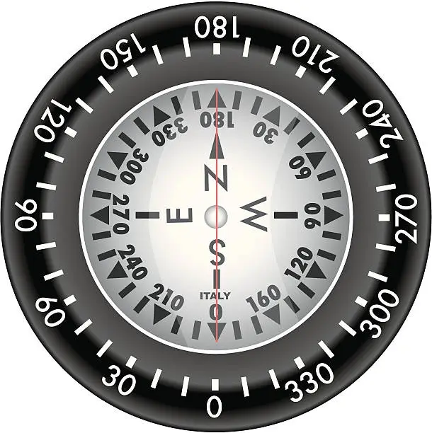 Vector illustration of compass