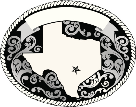 Decorative Buckle with Texas map.