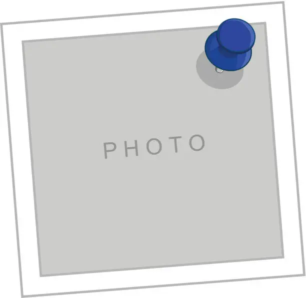 Vector illustration of Push Pin on a Photo