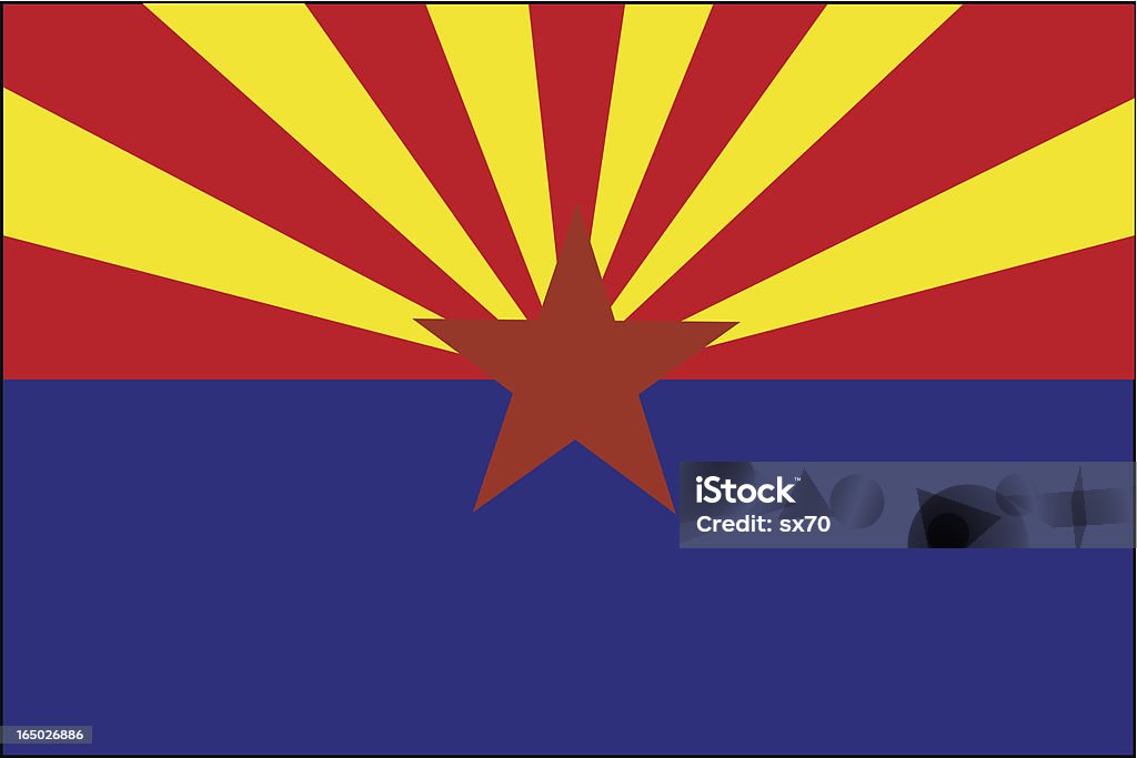 Bandera del estado de Arizona (VECTOR - arte vectorial de Amarillo - Color libre de derechos