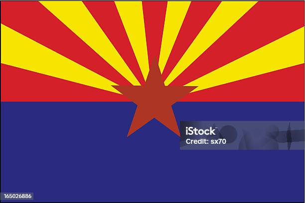 Ilustración de Bandera Del Estado De Arizona Vector y más Vectores Libres de Derechos de Amarillo - Color - Amarillo - Color, Arizona, Azul