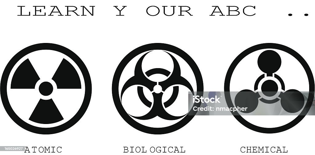 ABC placas (atômica, biografia e produtos químicos - Vetor de Biologia royalty-free