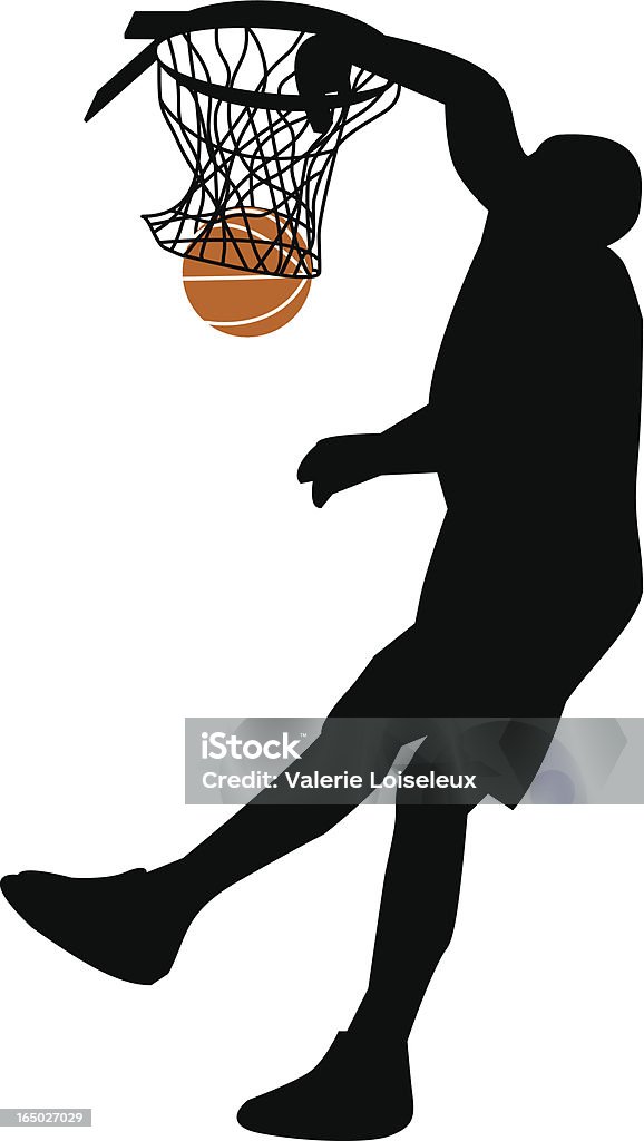 Koszykówki z piłką - Grafika wektorowa royalty-free (Afrykanin)