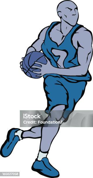 Vector Jogador De Basquetebol - Arte vetorial de stock e mais imagens de Aluno da Escola Secundária - Aluno da Escola Secundária, Atirar à Baliza, Basquetebol