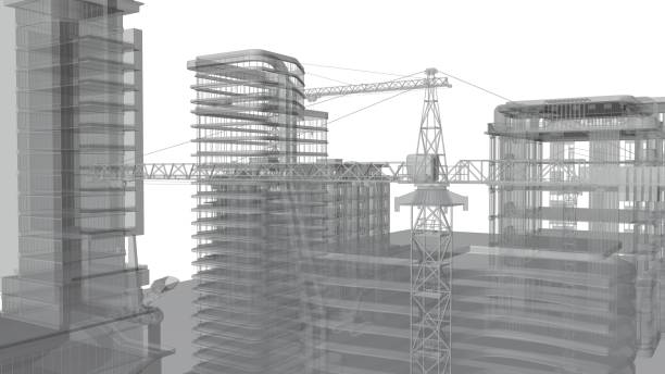 istock Construction site with a tower crane. Construction of residential buildings. Panoramic view of the construction of skyscrapers. Landscape with a modern city. 1650271062