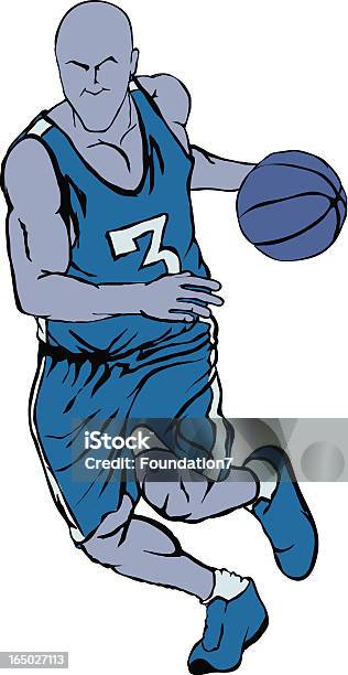 Вектор Баскетболист 2 — стоковая векторная графика и другие изображения на тему Баскетбол - Баскетбол, Баскетболист, Большой город