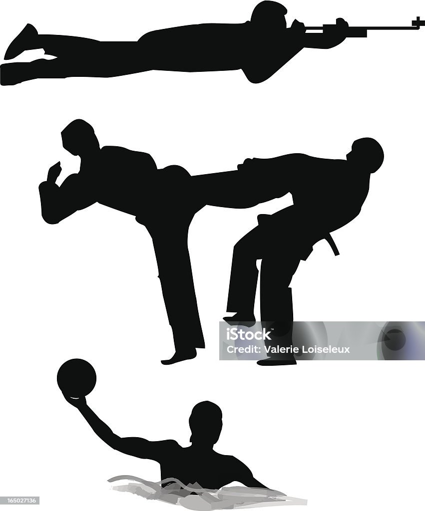 Shooting, Kampfkunst und Wasser-polo - Lizenzfrei Jiu Jitsu Vektorgrafik