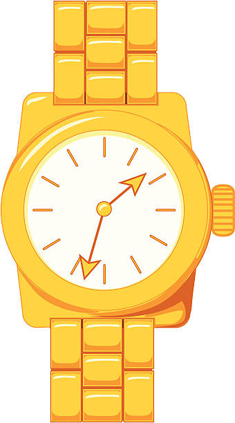 Vector Illustration of a Gold Wristwatch vector art illustration