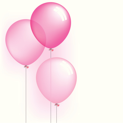 A vector illustration of three pink balloons (gradient mesh and faux transparency). Please note: The gradient mesh tool is exclusive to Adobe Illustrator. You will not be able to edit this file in Corel or Freehand.