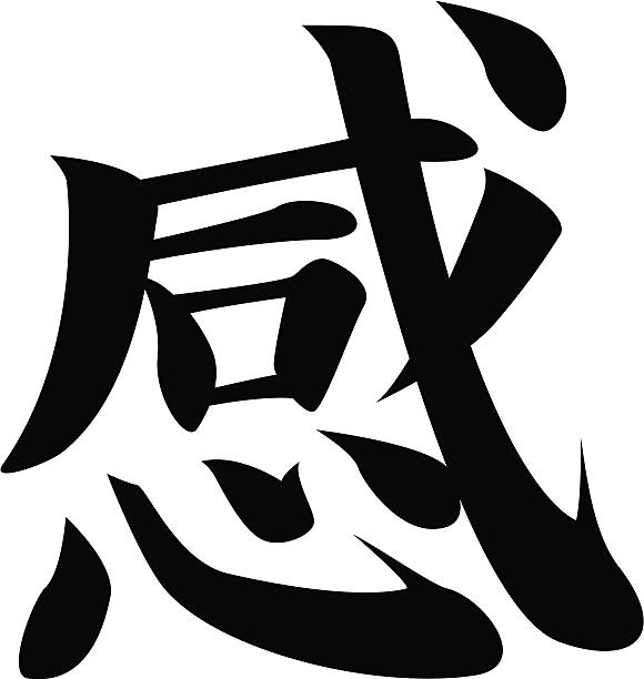 vector - Japanese Kanji character FEEL, SENSE vector file. included: .ai .pdf .eps files in zip. kanji symbols stock illustrations