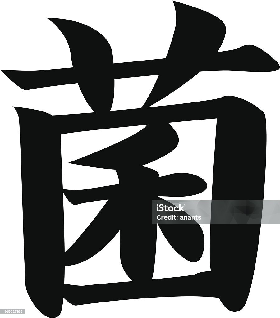 Vettore-giapponese caratteri Kanji VIRUS, batteri - arte vettoriale royalty-free di Alfabeto