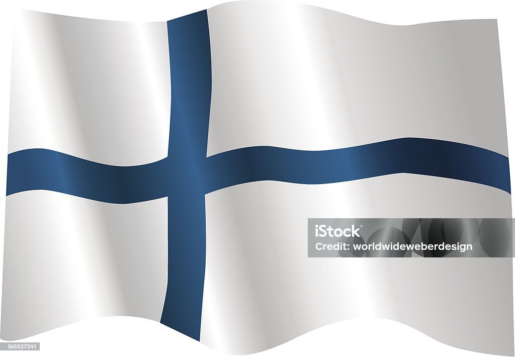 Finnische Flagge - Lizenzfrei Blau Vektorgrafik