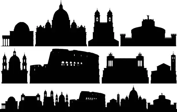 Vector illustration of Rome (All Buildings Are Moveable and Complete)