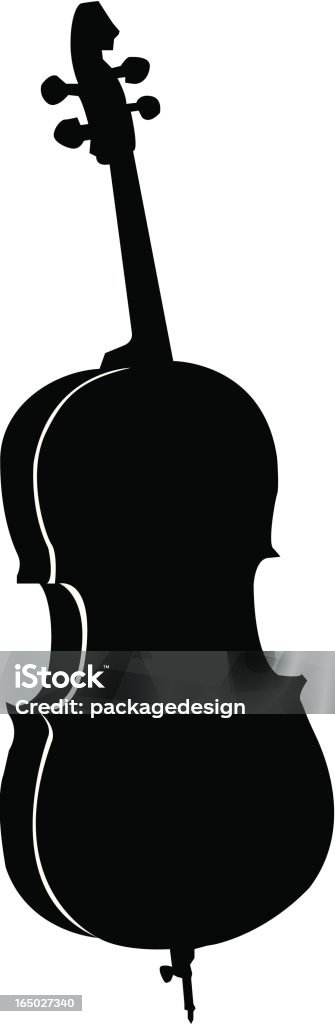 Silhouette à violoncelle - clipart vectoriel de Silhouette - Contre-jour libre de droits