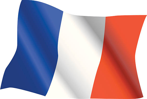 French flag waving (vector) vector art illustration