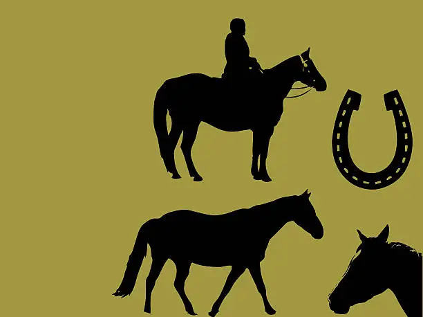 Vector illustration of Horses