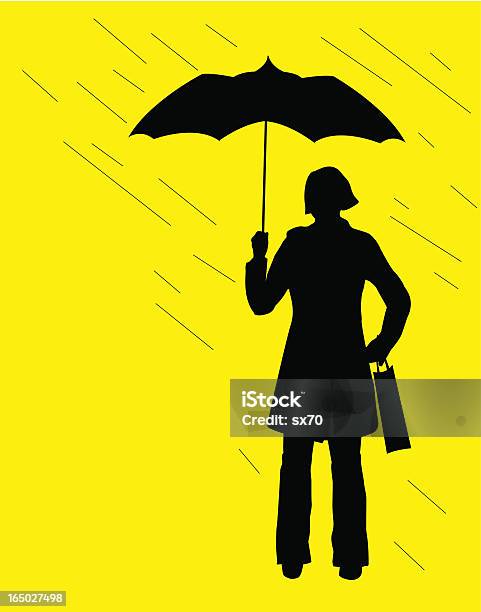 Vetores de Garota De Trabalho Moderno Vector e mais imagens de Guarda-chuva - Guarda-chuva, Mulheres, Silhueta