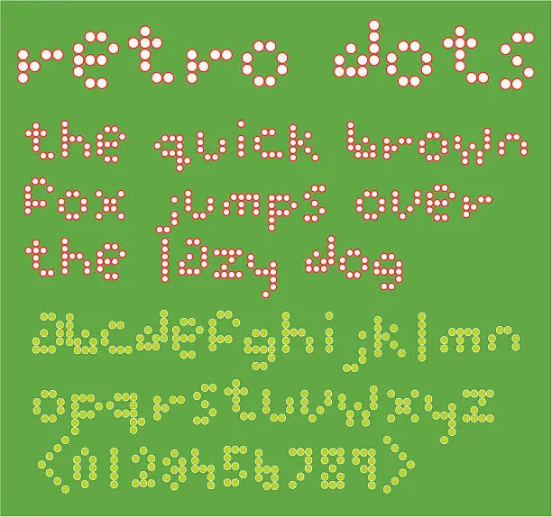 Vector illustration of Retro Dots Text Set ( vector )
