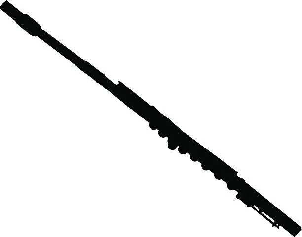 Vector illustration of Flute Silhouette