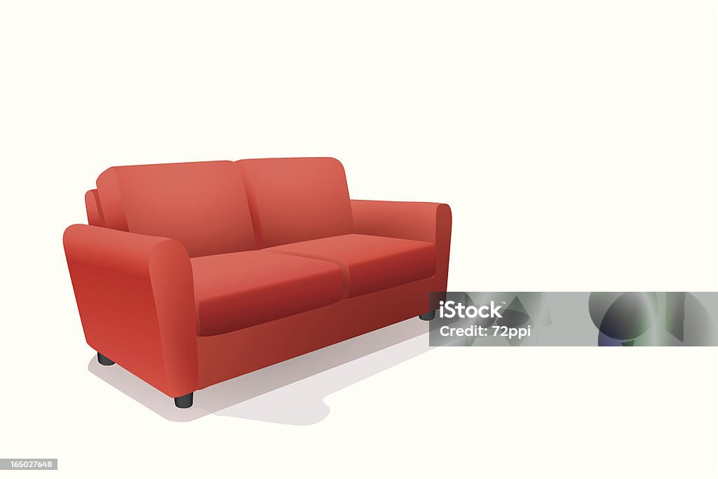 Czerwona Sofa - Grafika wektorowa royalty-free (Sofa)