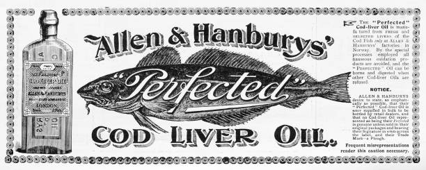 Antique image from British magazine: Cod liver oil